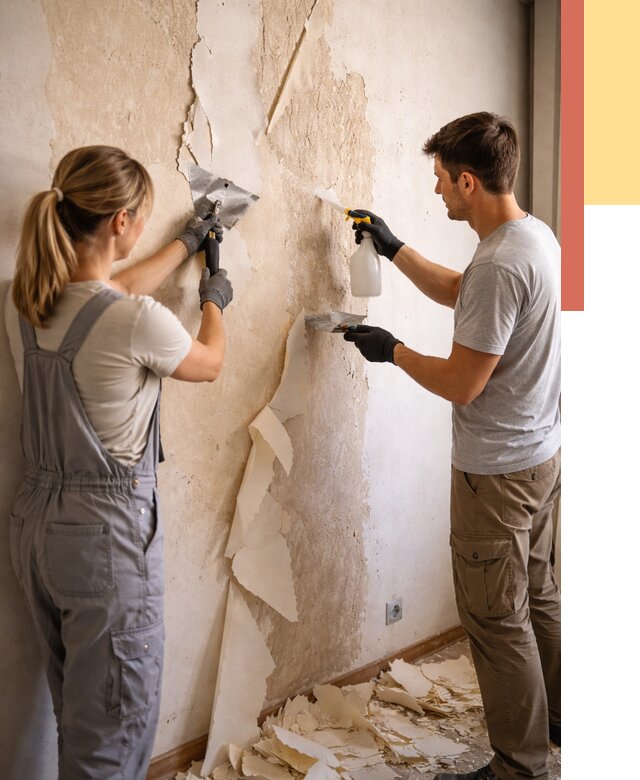 Снятие старых обоев в Елабуге от 5317 руб. под ключ недорого | ОТДЕЛОЧНИК-Лбг