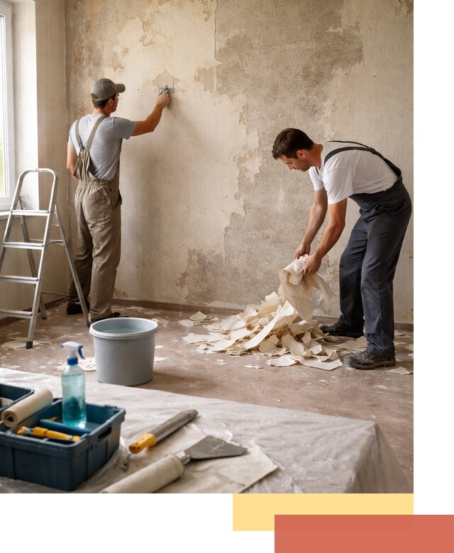 Снятие старых обоев в Елабуге быстро и качественно