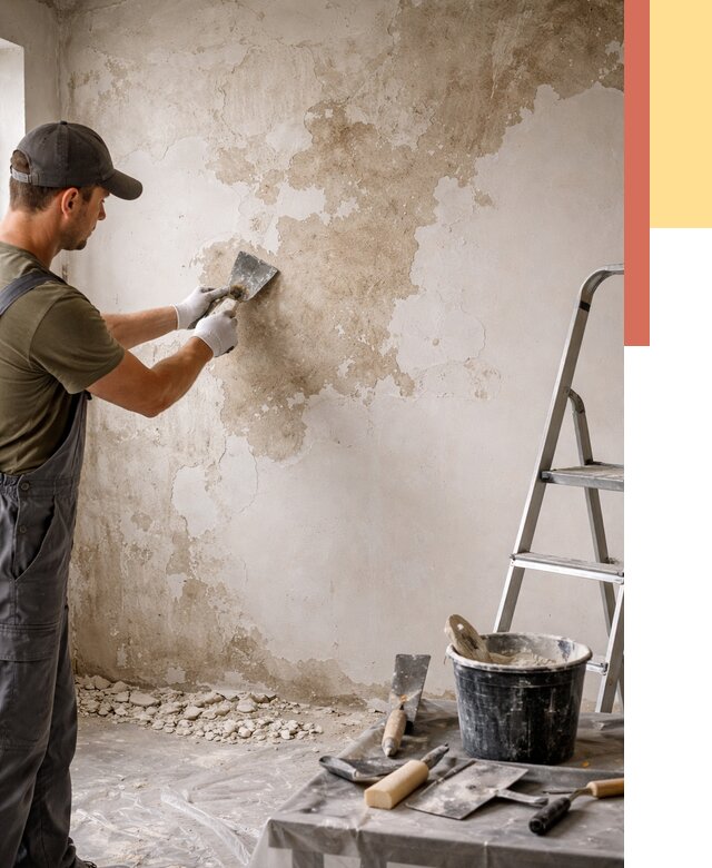 Снятие старой шпаклевки в Елабуге от 1874 руб. — быстро и недорого | ОТДЕЛОЧНИК-Лбг