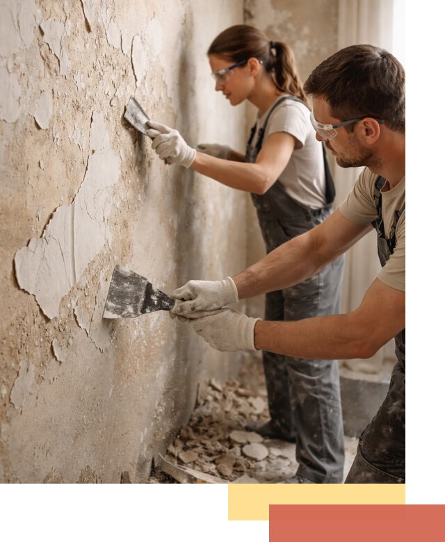 Снятие старой шпаклевки и подготовка поверхностей в Елабуге