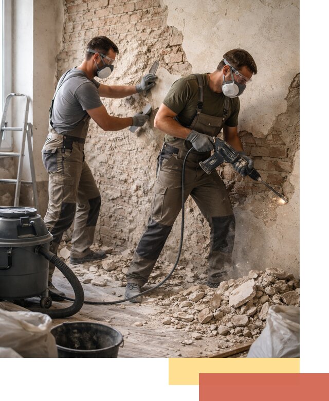 Демонтаж штукатурки со стен в Елабуге быстро и аккуратно