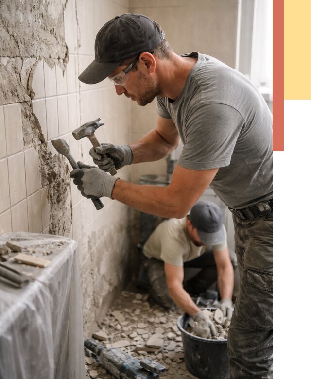 Демонтаж плитки со стен в Елабуге от 861 руб. — быстро и недорого | ОТДЕЛОЧНИК-Лбг