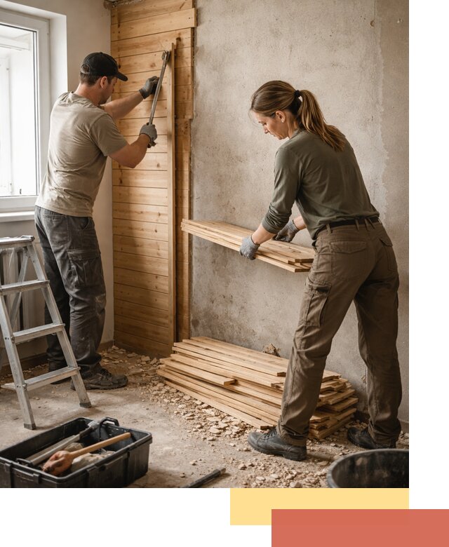 Демонтаж вагонки со стен в Елабуге — профессиональный демонтаж