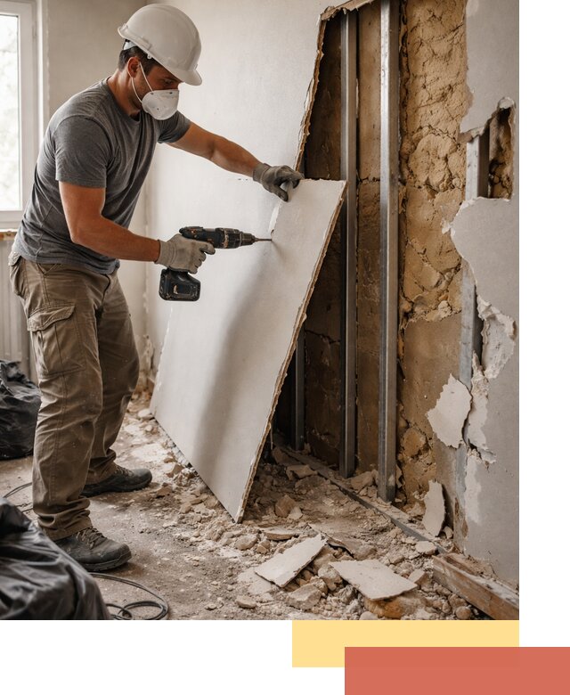 Демонтаж гипсокартона со стен в Елабуге качественно и быстро