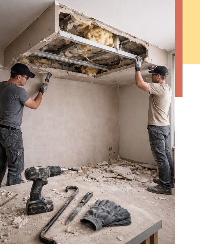 Демонтаж короба из гипсокартона в Елабуге от 1539 руб. — быстро и недорого | ОТДЕЛОЧНИК-Лбг