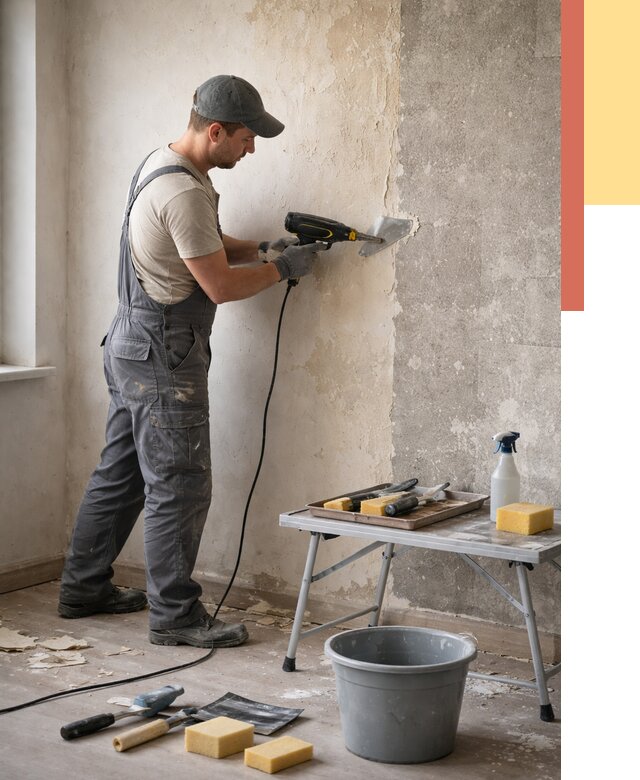 Очистка стен от клея в Елабуге от 1874 руб. — снятие и удаление клея со стен | ОТДЕЛОЧНИК-Лбг