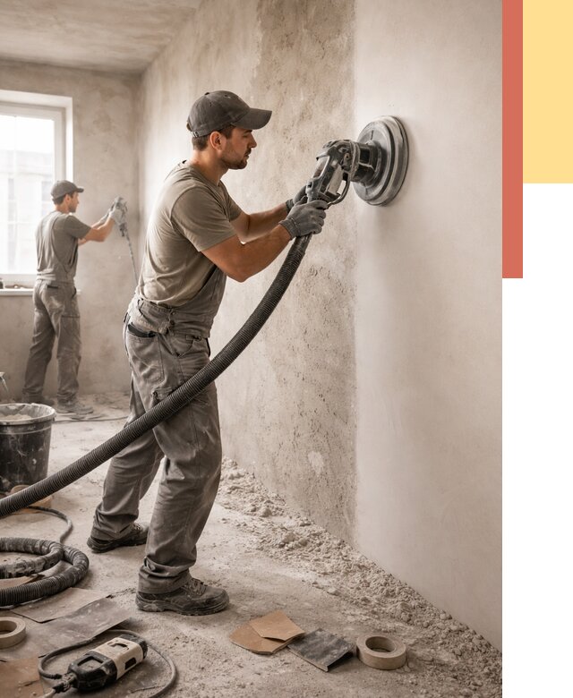 Шлифовка стен в Елабуге от 1215 руб/м2 — быстро и недорого | ОТДЕЛОЧНИК-Лбг