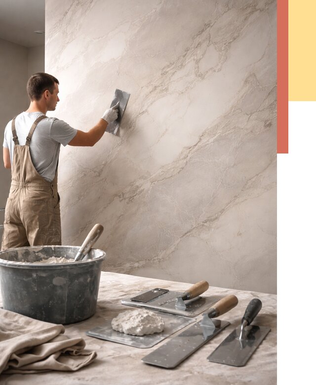 Декоративная штукатурка под мрамор в Елабуге от 2836 руб./м² — быстро и недорого | ОТДЕЛОЧНИК-Лбг