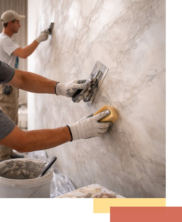 Декоративная штукатурка под мрамор в Елабуге для стен и потолков