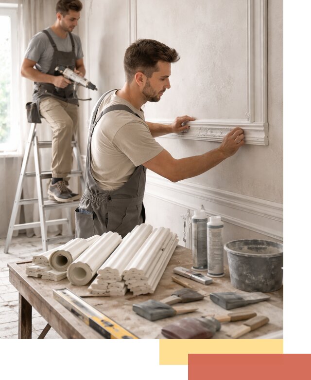 Монтаж лепнины на стены в Елабуге профессионально и качественно