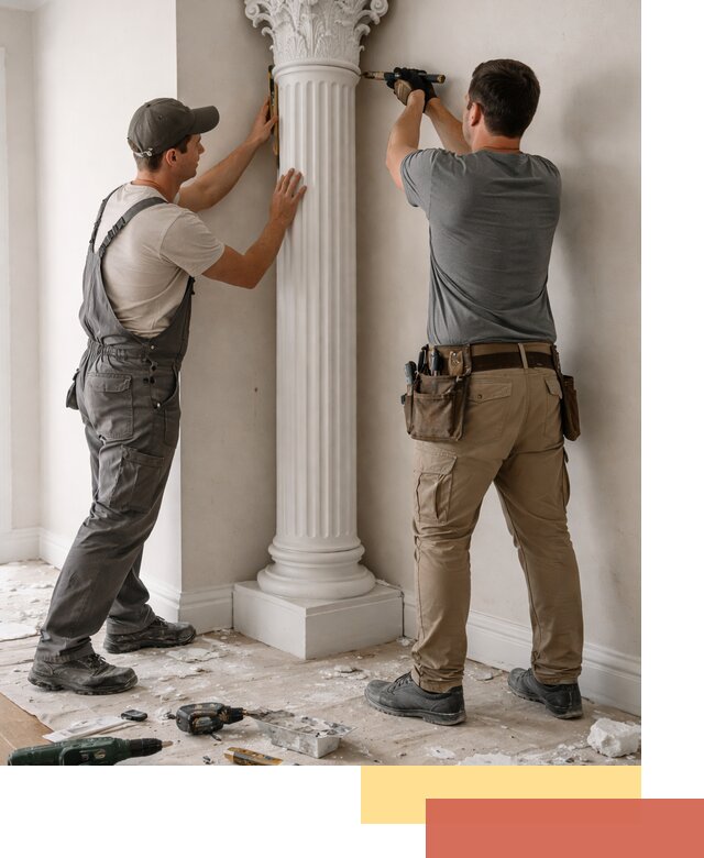 Установка декоративных колонн в Елабуге под ключ