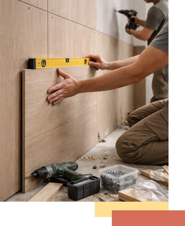 Профессиональный монтаж МДФ панелей на стены в Елабуге