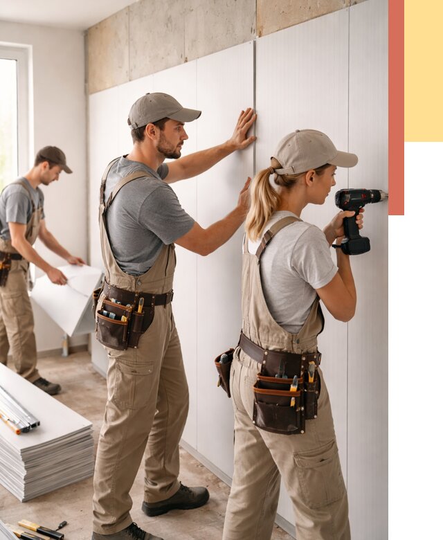 Монтаж ПВХ панелей на стены в Елабуге от 456 руб/м2 — быстро и недорого | ОТДЕЛОЧНИК-Лбг