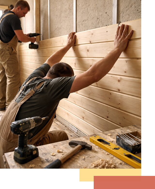 Монтаж деревянной вагонки на стены в Елабуге быстро и качественно