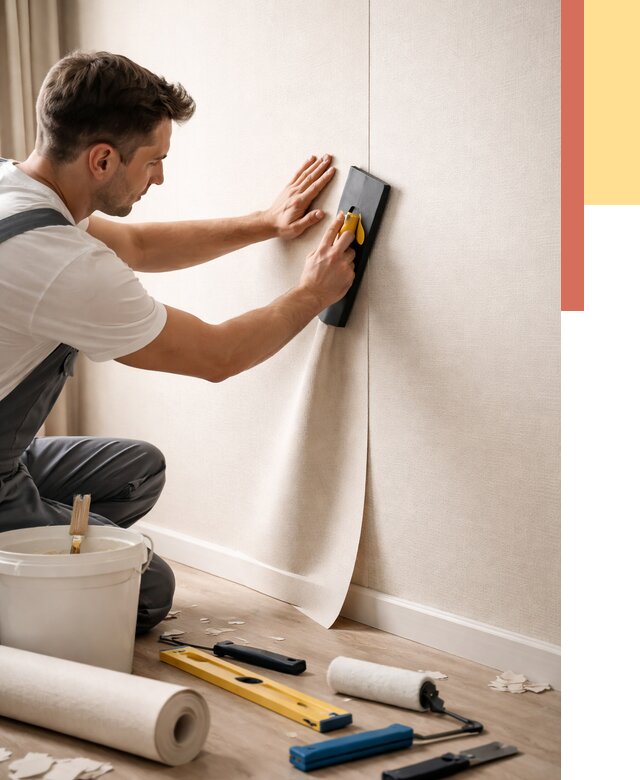 Поклейка виниловых обоев в Елабуге от 4558 руб. | Быстро и недорого — ОТДЕЛОЧНИК-Лбг