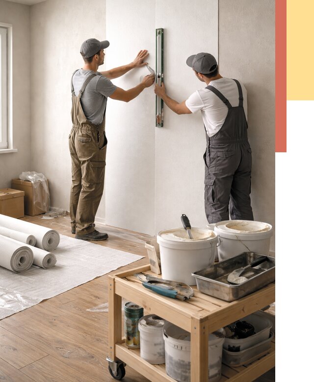 Поклейка стеклообоев в Елабуге от 6583 руб. за м2 — быстро и недорого | ОТДЕЛОЧНИК-Лбг