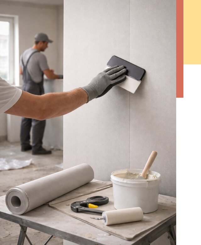 Поклейка обоев под покраску в Елабуге от 3545 руб. за м2 | ОТДЕЛОЧНИК-Лбг