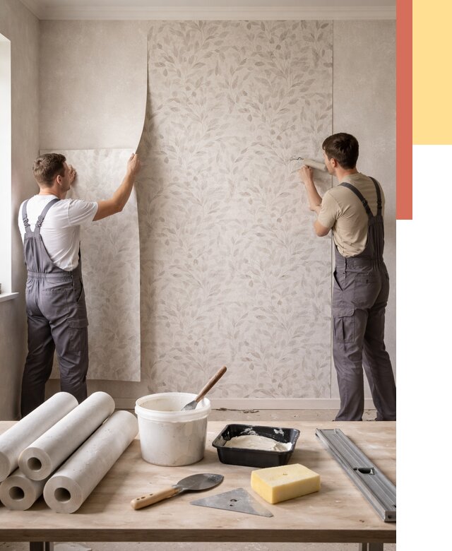 Поклейка обоев с подбором рисунка в Елабуге от 3545 руб. | ОТДЕЛОЧНИК-Лбг - быстро и недорого