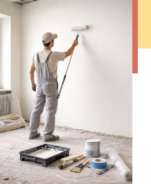 Покраска стен водоэмульсионной краской в Елабуге от 456 руб. за м² | ОТДЕЛОЧНИК-Лбг