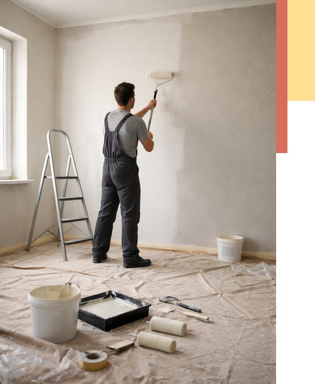 Покраска стен моющейся краской в Елабуге от 354 руб./м² — быстро и недорого | ОТДЕЛОЧНИК-Лбг