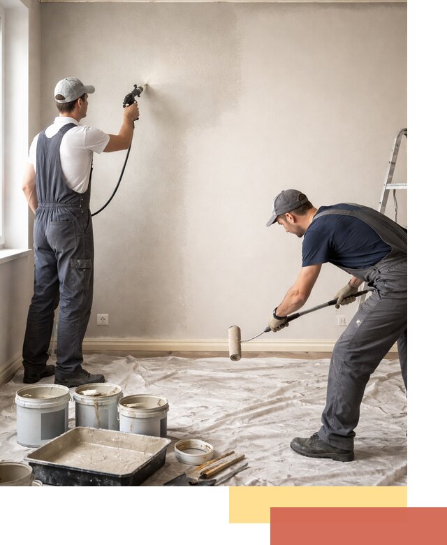 Покраска стен моющейся краской и защита поверхностей в Елабуге