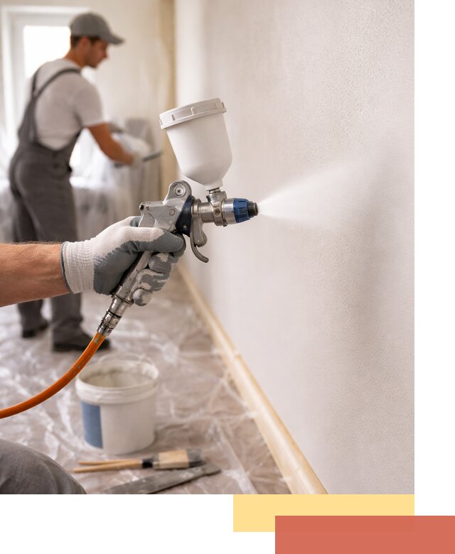 Покраска стен краскопультом в Елабуге быстро и качественно