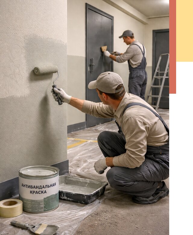 Покраска стен антивандальной краской в Елабуге от 4558 руб./м² под ключ | ОТДЕЛОЧНИК-Лбг