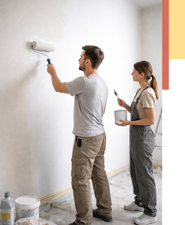 Окраска стен по стеклохолсту в Елабуге от 4558 руб/м² под ключ | ОТДЕЛОЧНИК-Лбг