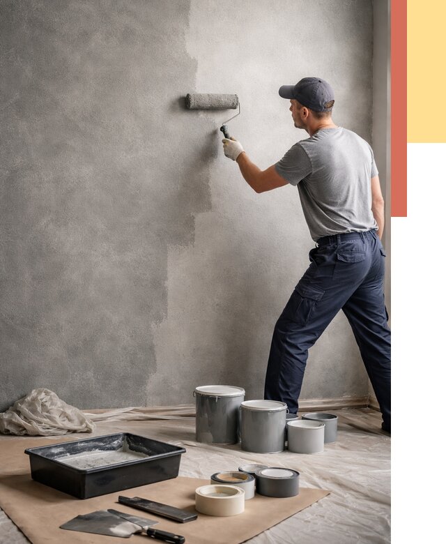 Покраска стен под бетон в Елабуге от 658 руб. за м2 — быстро и недорого | ОТДЕЛОЧНИК-Лбг