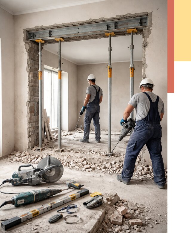 Прорезка проема в стене в Елабуге от 4558 руб. — быстро и недорого | ОТДЕЛОЧНИК-Лбг