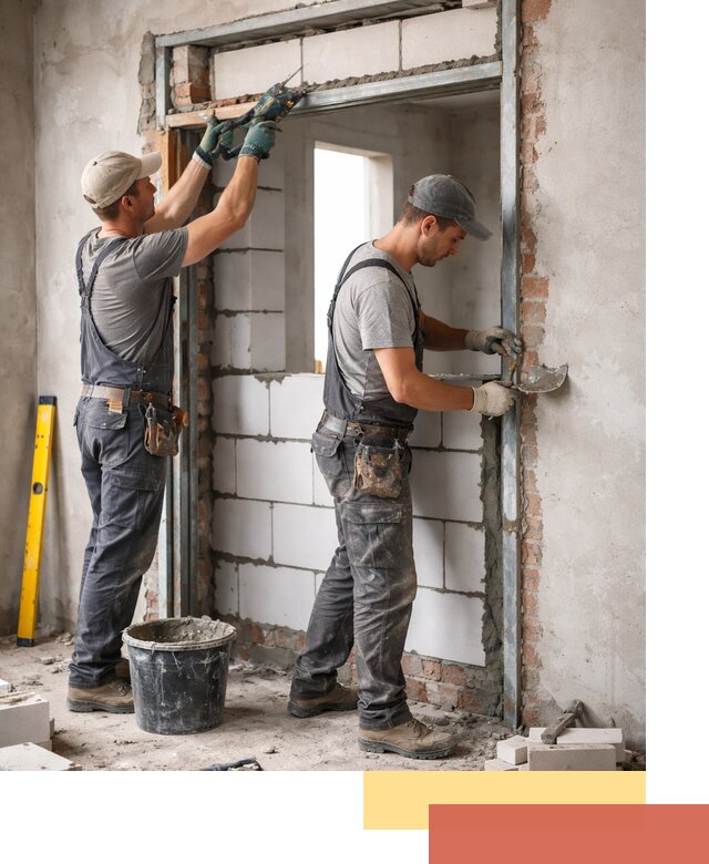 Закладка дверного проема под ключ в Елабуге: демонтаж, монтаж, отделка