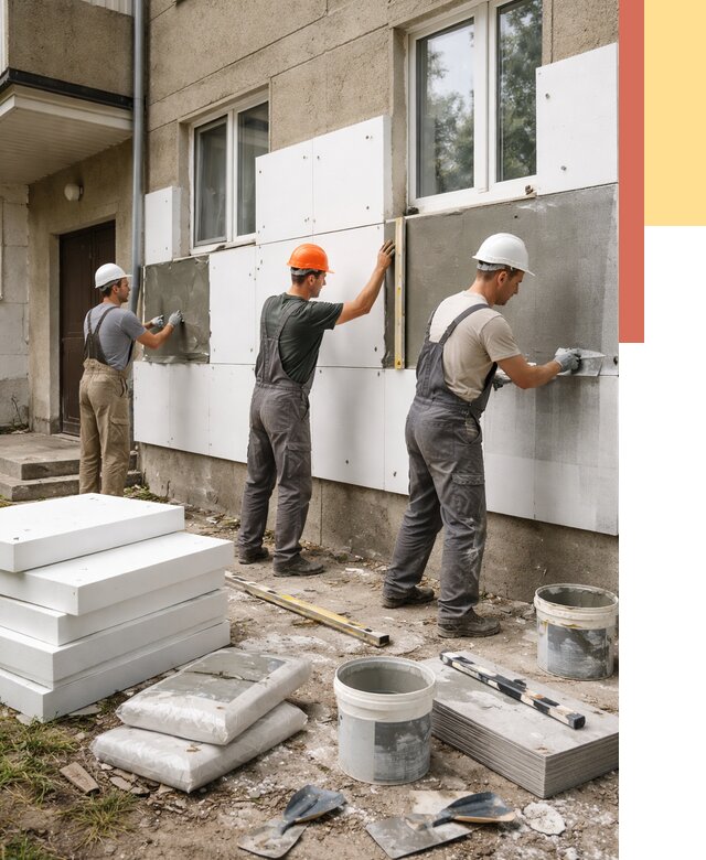 Утепление стен пенопластом в Елабуге от 1772 руб. — недорого и под ключ | ОТДЕЛОЧНИК-Лбг