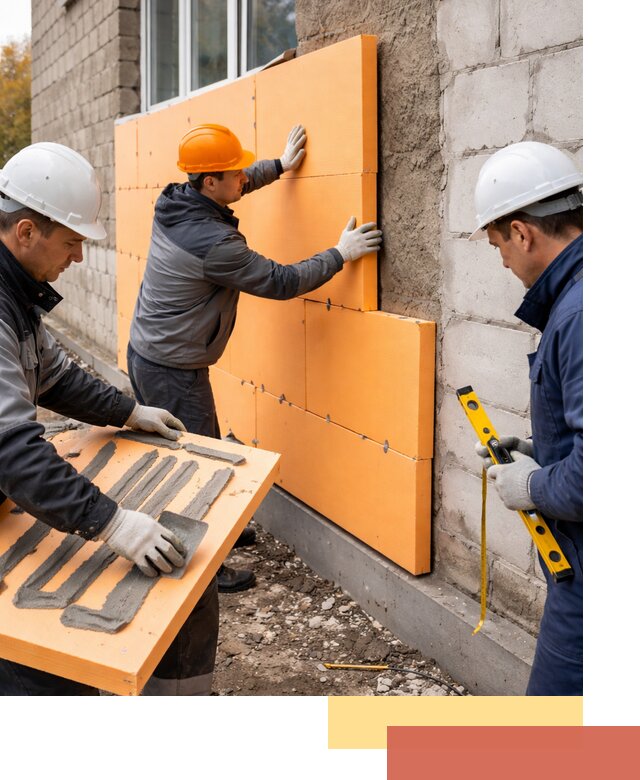 Утепление фасада пеноплексом под ключ в Елабуге