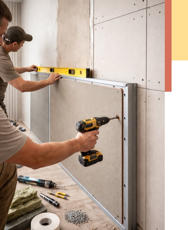 Шумоизоляция стен панелями ЗИПС в Елабуге от 2228 руб./м² под ключ | ОТДЕЛОЧНИК-Лбг