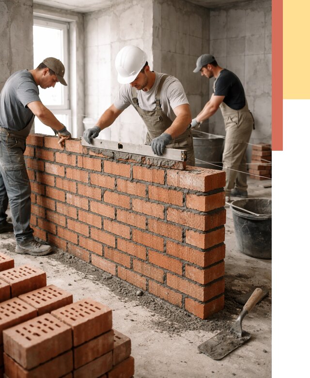 Кладка перегородок из кирпича в Елабуге от 3545 руб. за м² | ОТДЕЛОЧНИК-Лбг