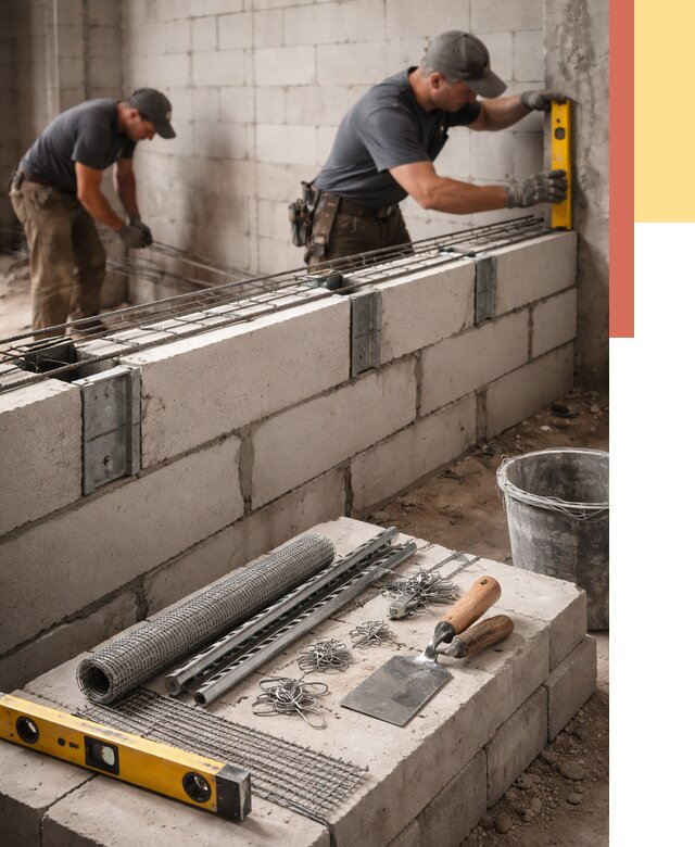Армирование кладки перегородок в Елабуге от 760 руб. под ключ | ОТДЕЛОЧНИК-Лбг