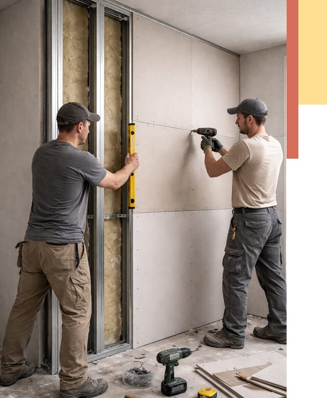 Монтаж двухслойной перегородки из гипсокартона в Елабуге от 1469 руб. | ОТДЕЛОЧНИК-Лбг