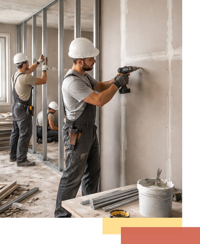 Перегородки из огнестойкого гипсокартона в Елабуге под ключ