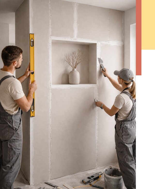 Перегородка из гипсокартона с нишей в Елабуге от 3292 руб. под ключ | ОТДЕЛОЧНИК-Лбг