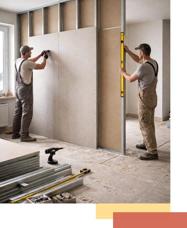 Зонирующая перегородка из гипсокартона под ключ в Елабуге