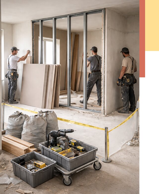 Перенос гипсокартонной перегородки в Елабуге под ключ от 4558 руб. | Демонтаж и монтаж – ОТДЕЛОЧНИК-Лбг