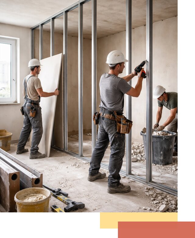 Перенос гипсокартонной перегородки в Елабуге профессионально и быстро