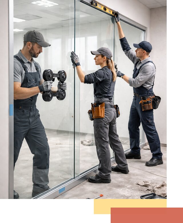 Профессиональный монтаж стеклянных перегородок в Елабуге