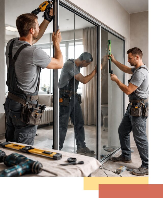 Каркасные стеклянные перегородки под ключ в Елабуге