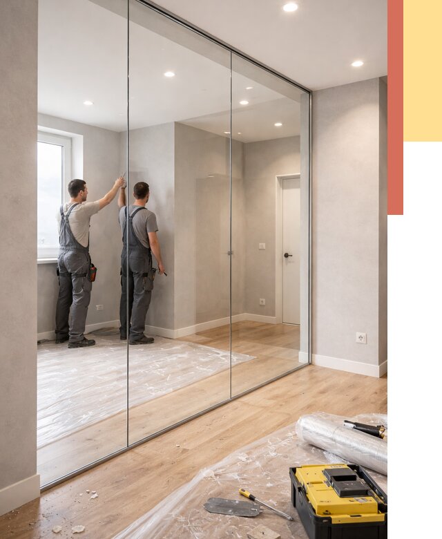 Безрамные стеклянные перегородки в Елабуге — монтаж от 9622 руб. | ОТДЕЛОЧНИК-Лбг