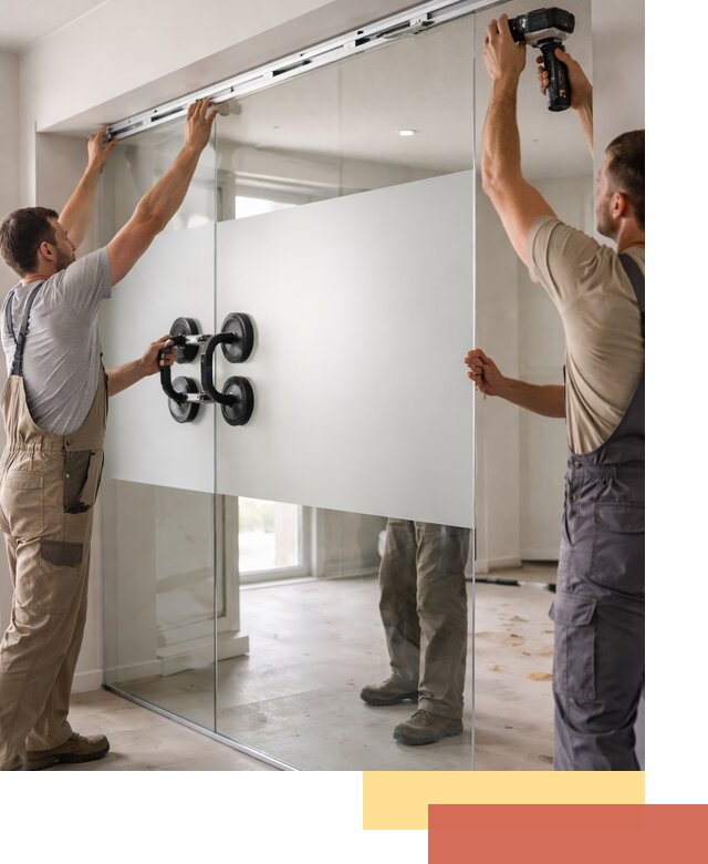 Матовые стеклянные перегородки под ключ в Елабуге