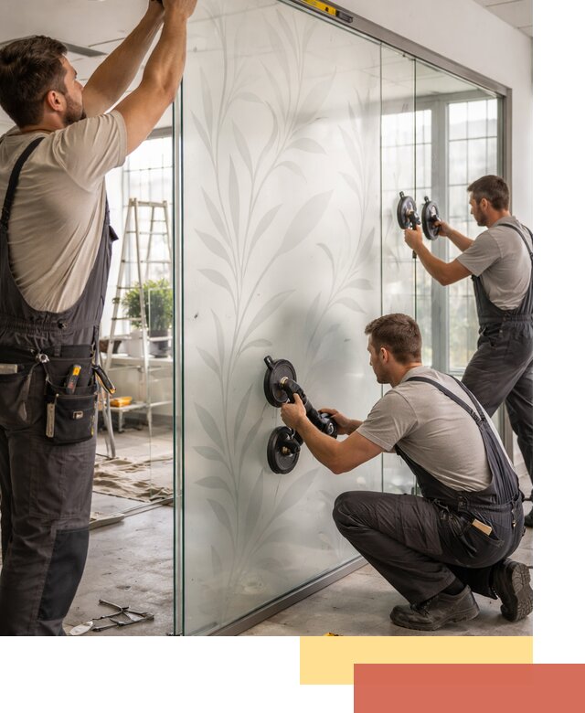 Стеклянные перегородки с рисунком на заказ в Елабуге