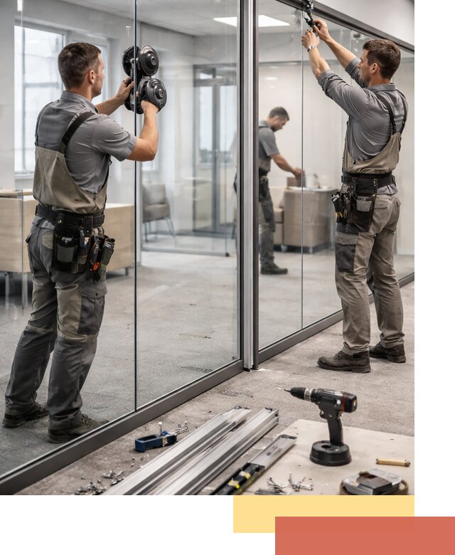 Стеклянные офисные перегородки под ключ в Елабуге