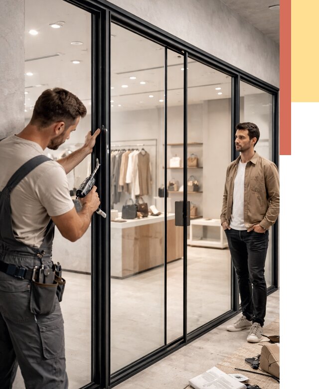 Стеклянные перегородки для магазинов в Елабуге от 8305 руб. под ключ | ОТДЕЛОЧНИК-Лбг