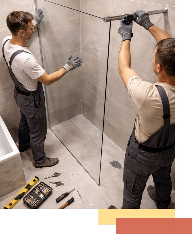 Стеклянные перегородки для душа в Елабуге — изготовление и монтаж